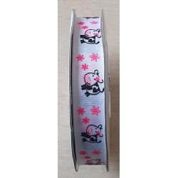 Ripsband Kühe weiss