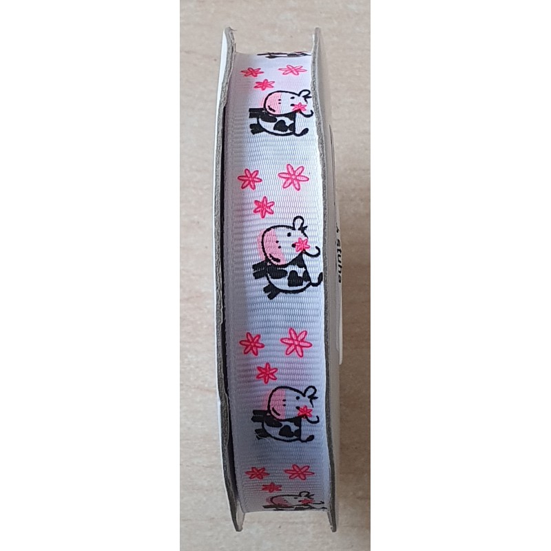Ripsband Kühe weiss