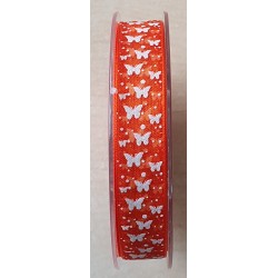 Organzaband Schmetterlinge orange