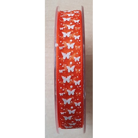 Organzaband Schmetterlinge orange