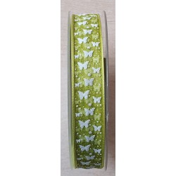 Organzaband Schmetterlinge grün