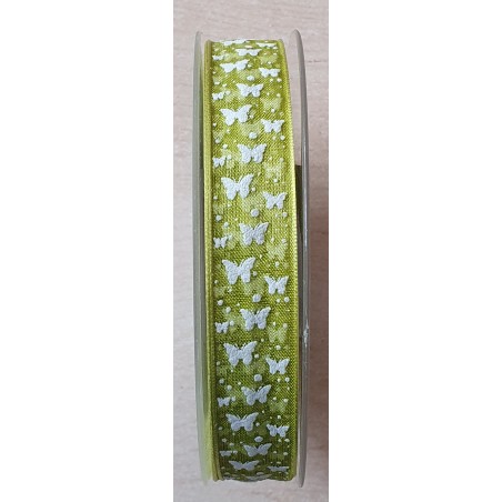 Organzaband Schmetterlinge grün