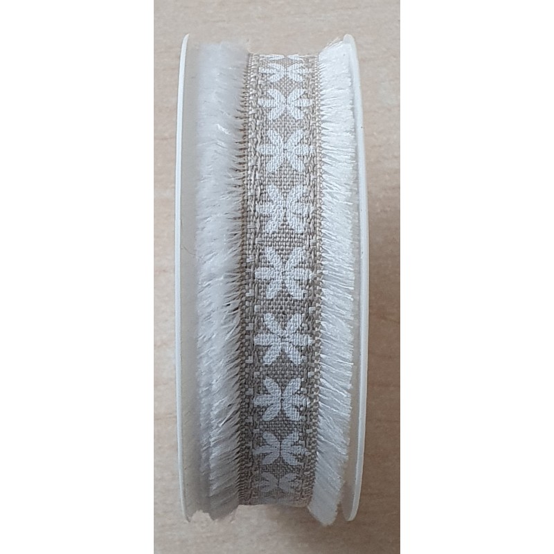 Dekoband Blumen beige