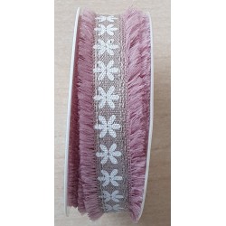 Dekoband Blumen altrosa