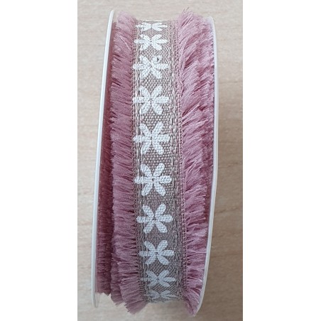Dekoband Blumen altrosa