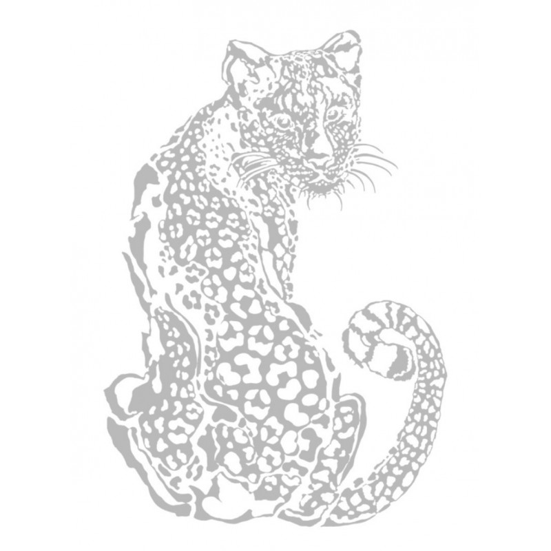 Bügel Bild Leopard silber