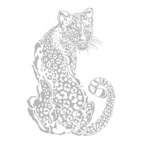 Bügel Bild Leopard silber