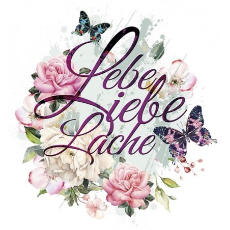Bügel Bild Lebe,Liebe,Lache