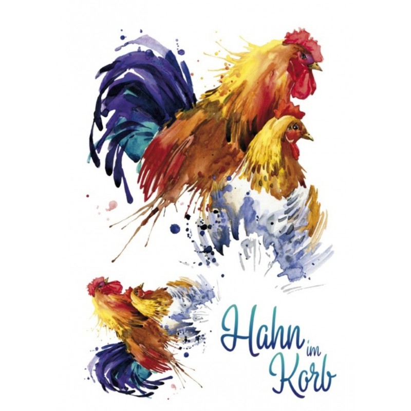 Bügel Bild Hahn/Huhn