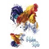 Bügel Bild Hahn/Huhn