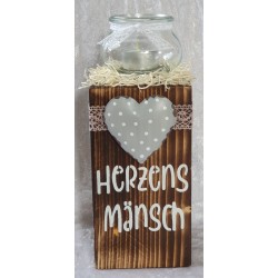 Teelicht Pfosten Herzens Mänsch