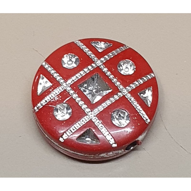 Kunststoff Perlen flach rot