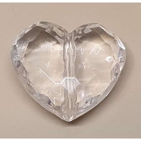 Glasschliffperle Herz transparent