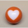 Kunststoff Perle mit Herz orange