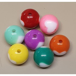 Kunststoff Perle mit Herz rosa