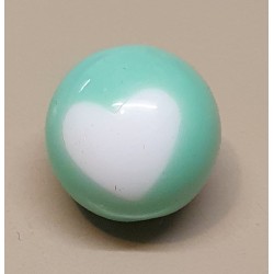 Kunststoff Perle mit Herz mint