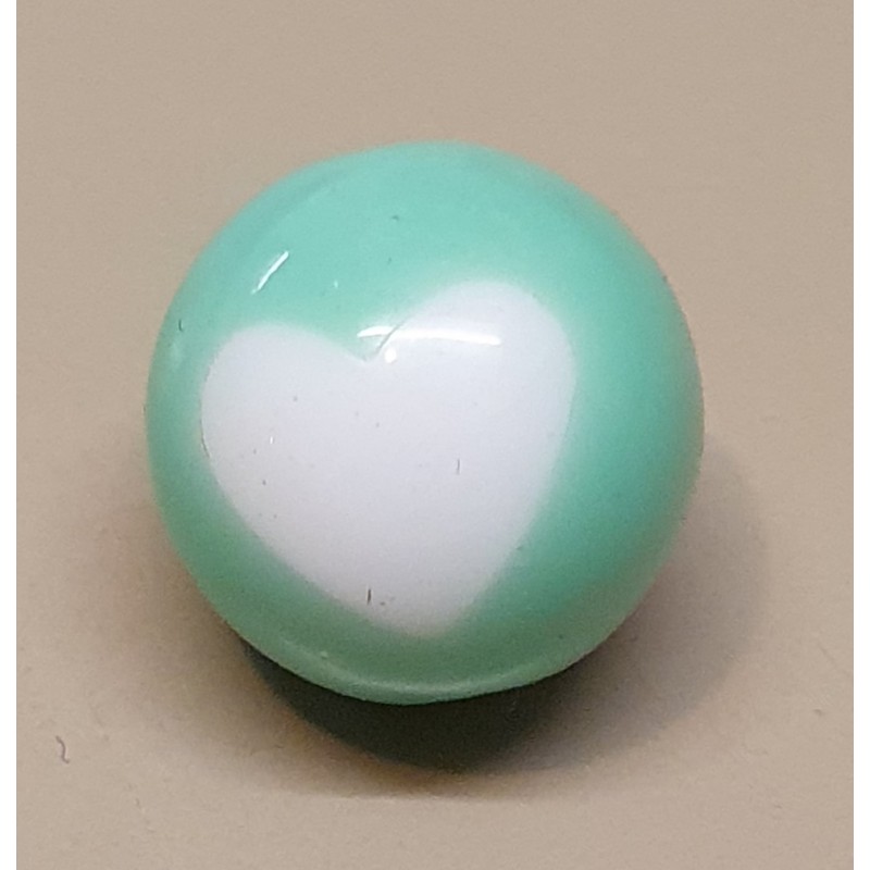 Kunststoff Perle mit Herz mint