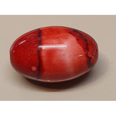 Kunststoff Perle oval rot