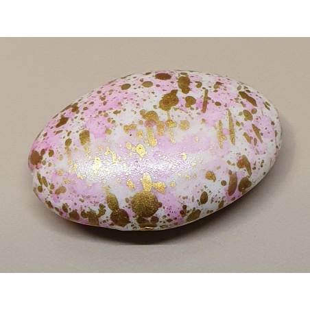 Kunststoff Perle rosa/gemustert