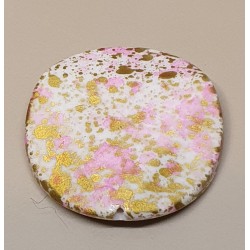 Kunststoff Perle rosa/gemustert