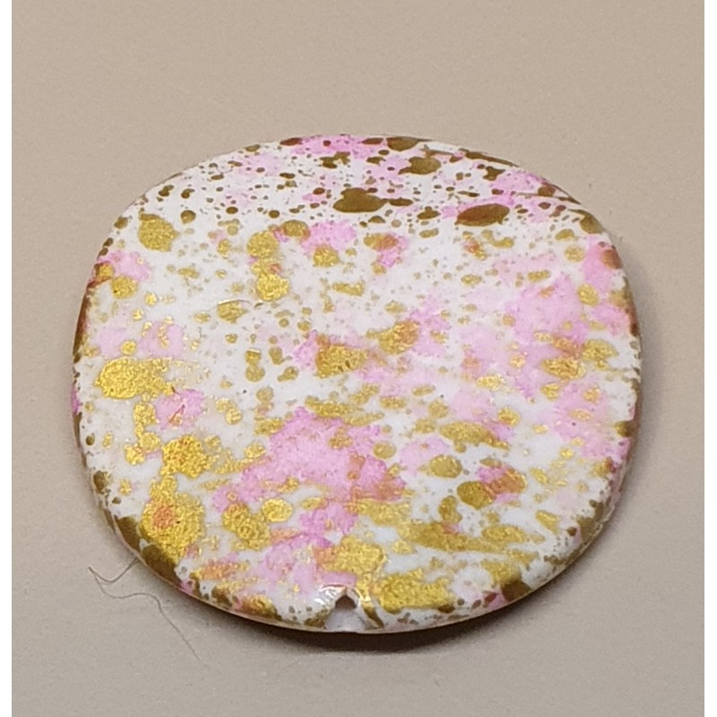 Kunststoff Perle rosa/gemustert
