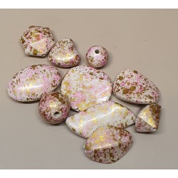 Kunststoff Perle rosa/gemustert