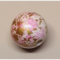 Kunststoff Perle rosa/gemustert