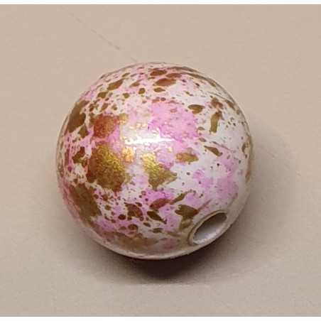 Kunststoff Perle rosa/gemustert