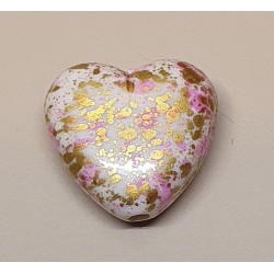 Kunststoff Perle rosa/gemustert
