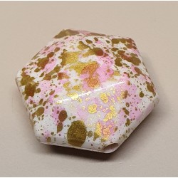 Kunststoff Perle rosa/gemustert