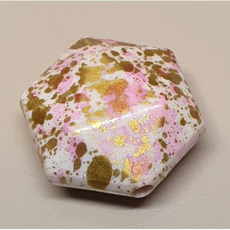 Kunststoff Perle rosa/gemustert