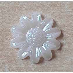 Kunststoff Blume weiss/regenbogen