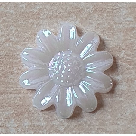 Kunststoff Blume weiss/regenbogen