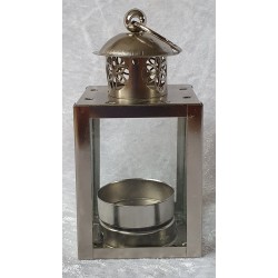 Metall Laterne silberfarbig