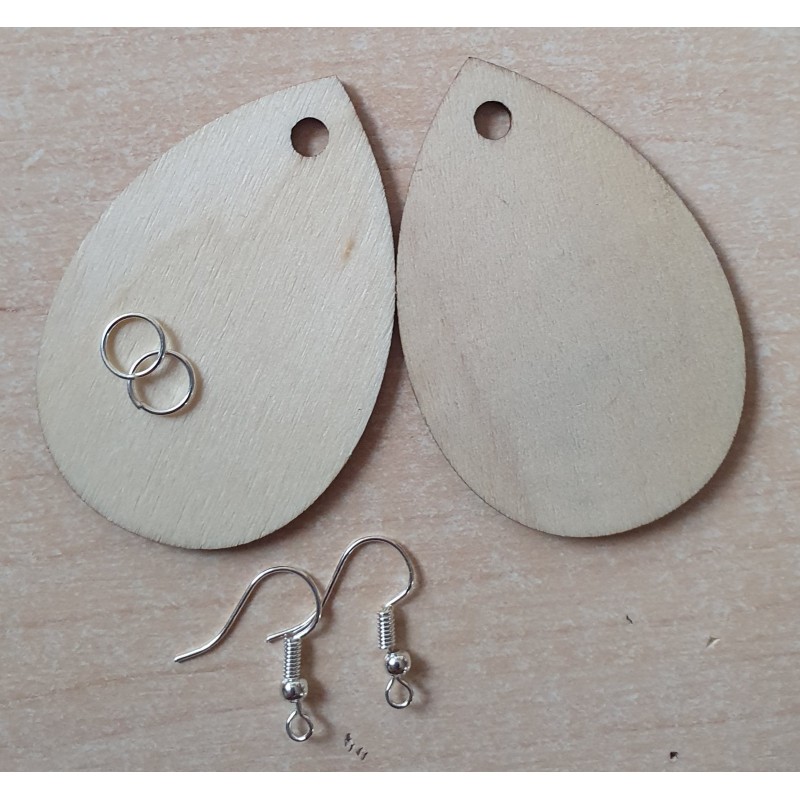 Holz Ohrringe oval
