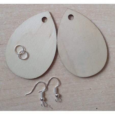 Holz Ohrringe oval