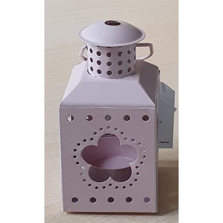 Metall Laterne rosa