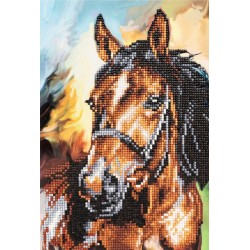 3D Diamant Pixel Karte Pferd