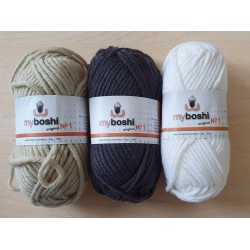 Wolle my boshi grau/weiss/beige