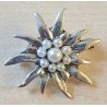 Edelweiss Brosche weiss