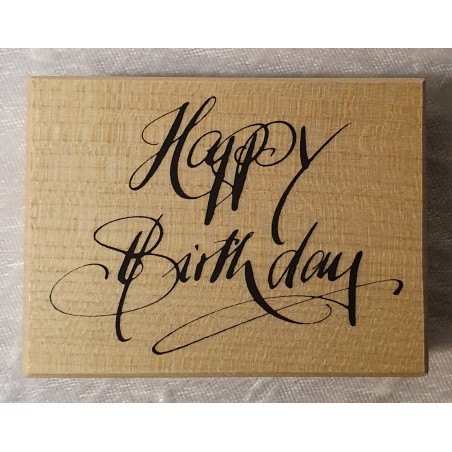 Holz Stempel Happy Birthday