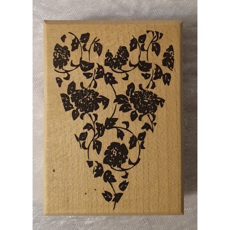 Holz Stempel Herz aus Rosen