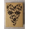 Holz Stempel Herz aus Rosen
