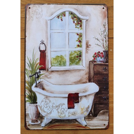 Metall Schild Badewanne