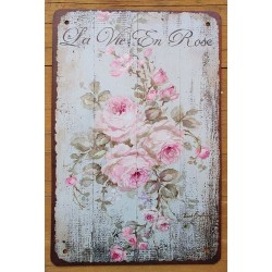 Metall Schild Rosen