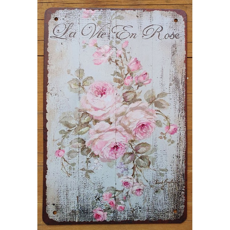 Metall Schild Rosen