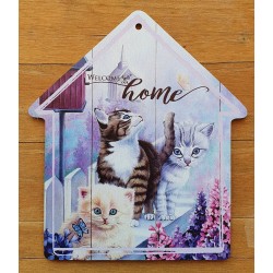 Holz Schild Katzen