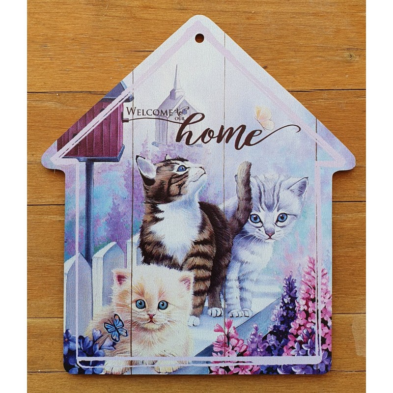 Holz Schild Katzen