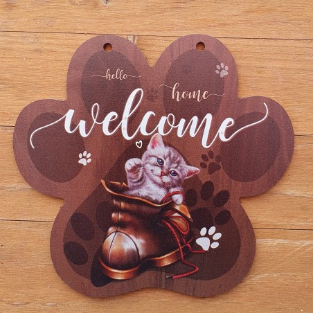 Holz Schild Katze braun