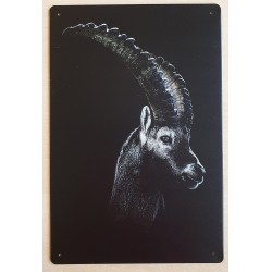 Metall Schild Steinbock